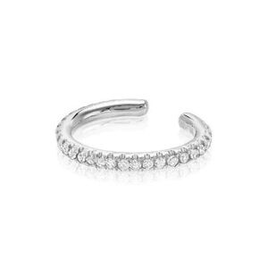 Liven Co. 10mm Single Row Diamond 14k White Gold Ear Cuff
